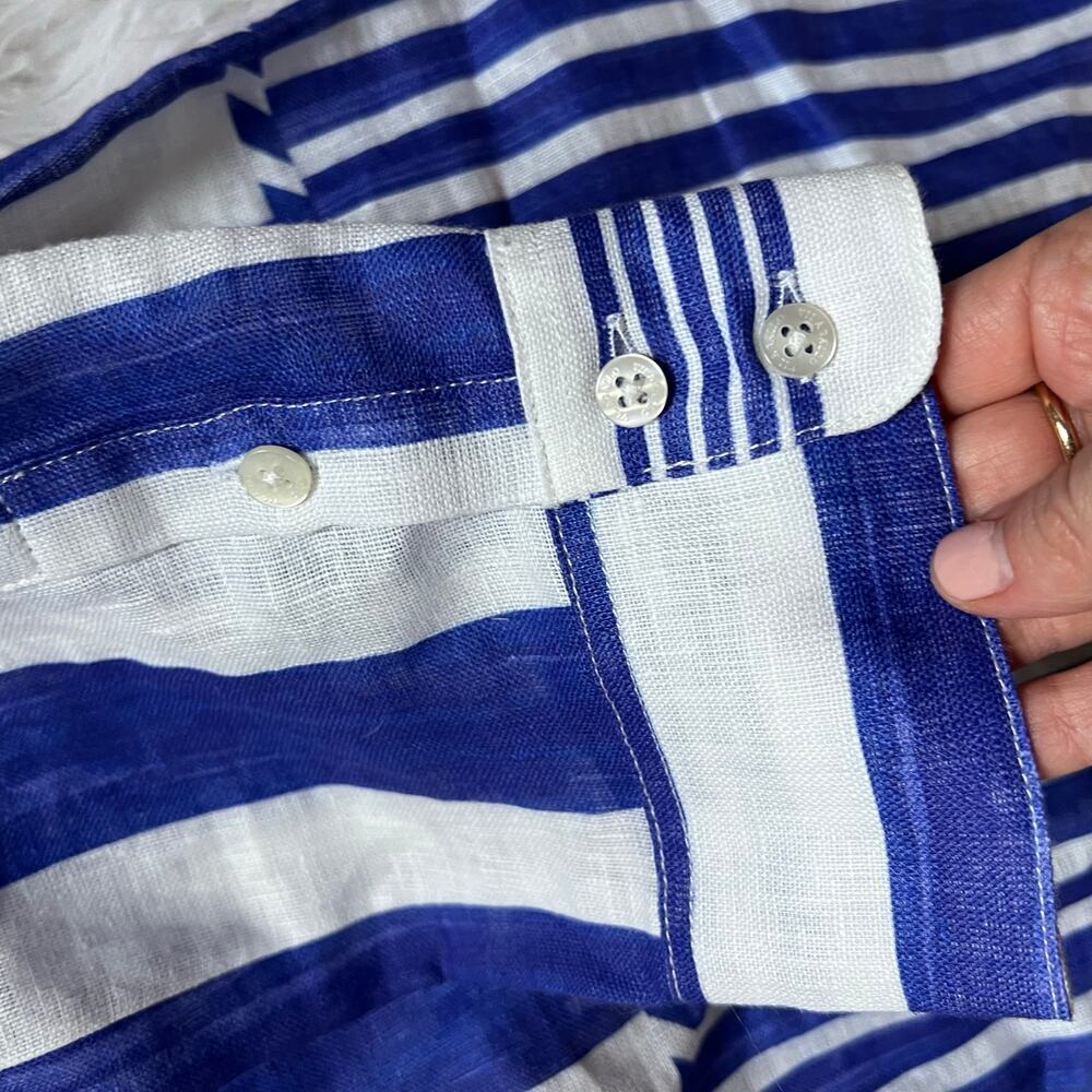 Vilagallo Dani tropical link stripe dress blue and white size 4 - Picture 5 of 10